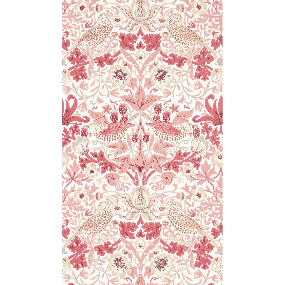 Simply Strawberry Thief wallpaper 217059 by Morris & Co in Madder Red